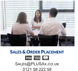 Sales & Order Placement  Sales@PLUSAx.co.uk 0121 58 222 58