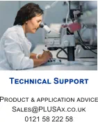 Technical Support  Product & application advice Sales@PLUSAx.co.uk 0121 58 222 58