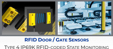 RFID Door / Gate Sensors Type 4 IP69K RFID-coded State Monitoring
