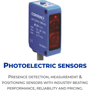 Photoelectric sensors Presence detection, measurement & positioning sensors with industry beating performance, reliability and pricing.